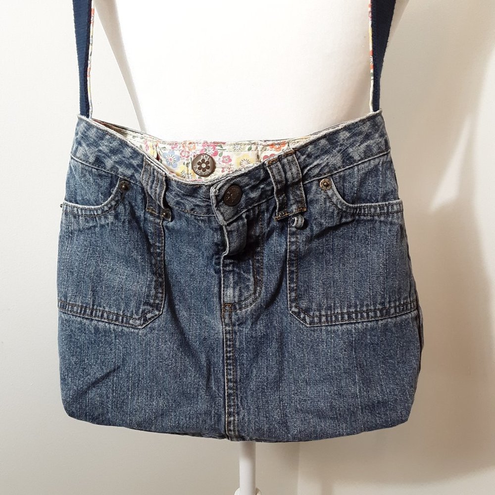 The Place Reversible Floral/Denin Bag